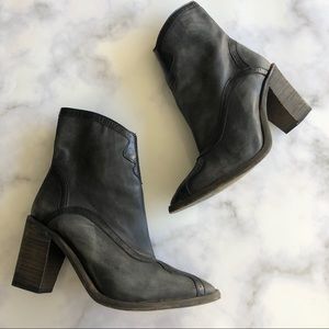 Free People Winding Road Heel Boot Dark Grey Black
